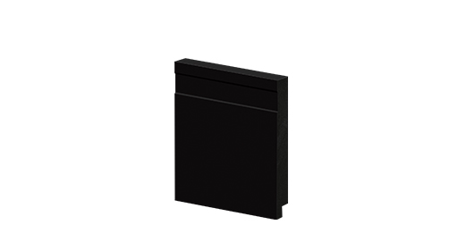 Rodapé 10cm Preto Vulcano Frisado