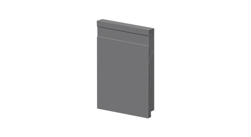 Rodapé 15cm Cinza Frisado