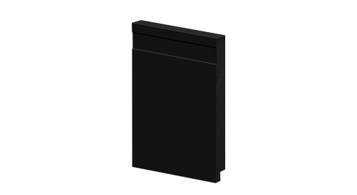 Rodapé 15cm Preto Vulcano Frisado