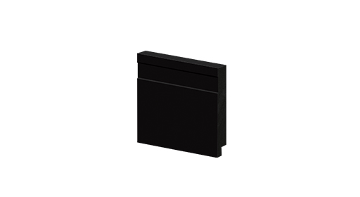 Rodapé 7cm Preto Vulcano Frisado